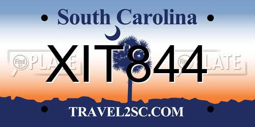 XIT844 South Carolina License Plate
