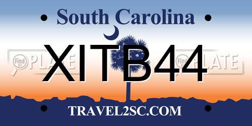 XITB44 South Carolina License Plate