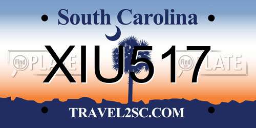 XIU517 South Carolina License Plate