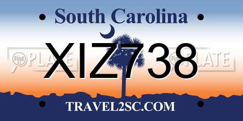 XIZ738 South Carolina License Plate