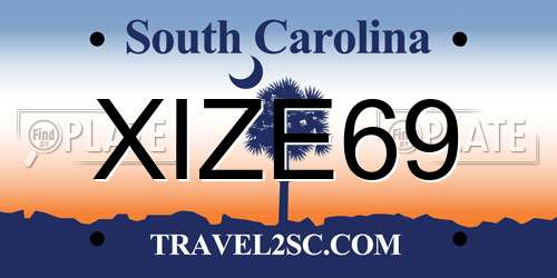 XIZE69 South Carolina License Plate