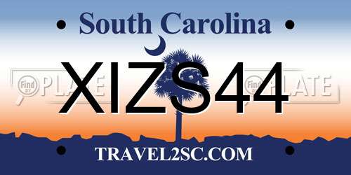 XIZS44 South Carolina License Plate