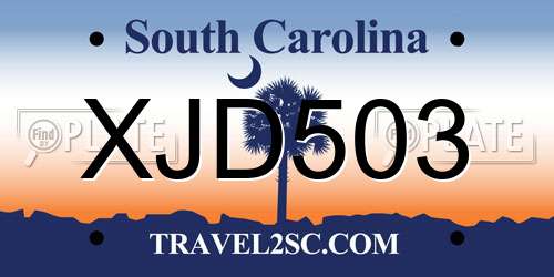 XJD503 South Carolina License Plate