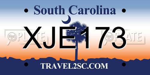 XJE173 South Carolina License Plate