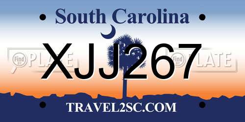XJJ267 South Carolina License Plate