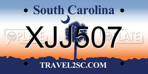XJJ507 South Carolina License Plate