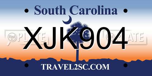 XJK904 South Carolina License Plate