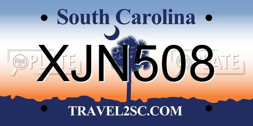 XJN508 South Carolina License Plate