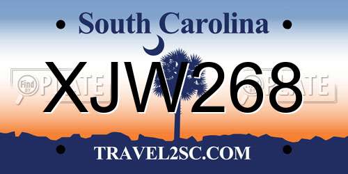 XJW268 South Carolina License Plate