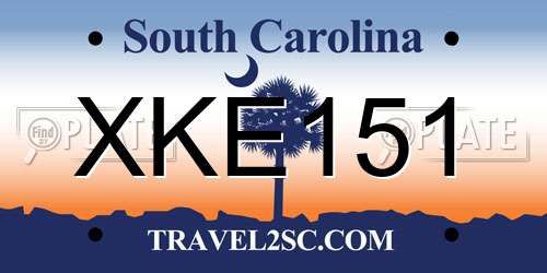 XKE151 South Carolina License Plate