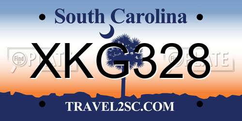 XKG328 South Carolina License Plate
