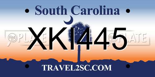 XKI445 South Carolina License Plate