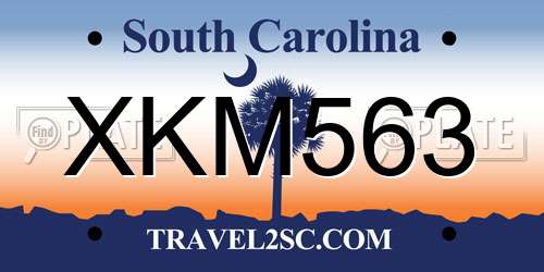 XKM563 South Carolina License Plate