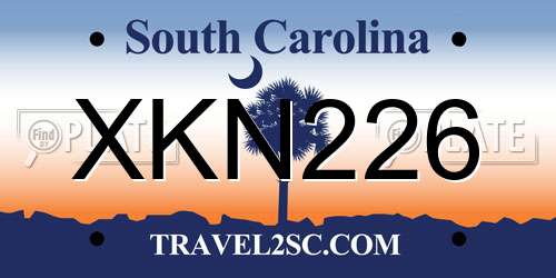 XKN226 South Carolina License Plate
