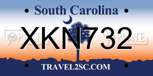 XKN732 South Carolina License Plate