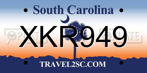 XKR949 South Carolina License Plate