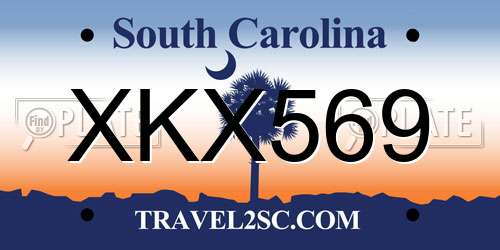 XKX569 South Carolina License Plate