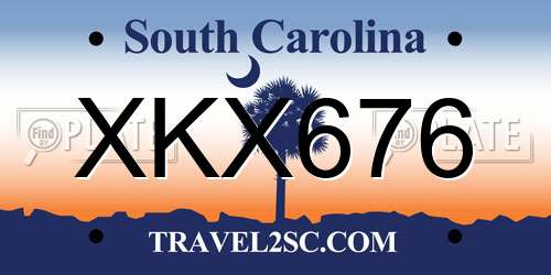 XKX676 South Carolina License Plate