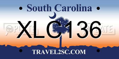 XLC136 South Carolina License Plate