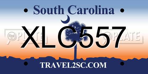 XLC557 South Carolina License Plate
