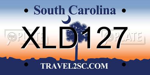 XLD127 South Carolina License Plate