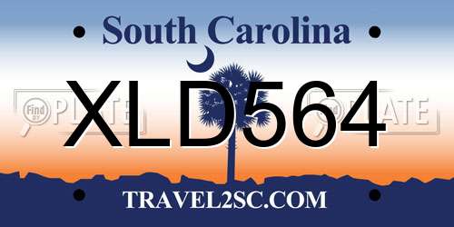XLD564 South Carolina License Plate