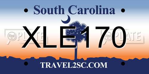 XLE170 South Carolina License Plate