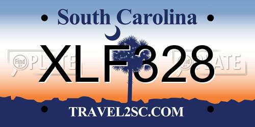 XLF328 South Carolina License Plate