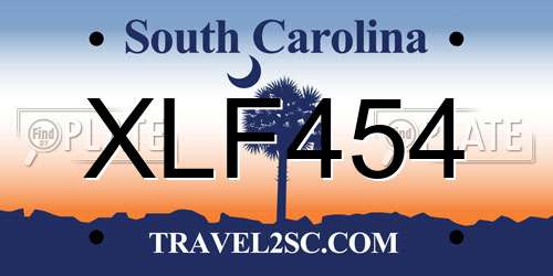 XLF454 South Carolina License Plate