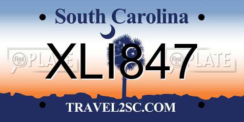 XLI847 South Carolina License Plate