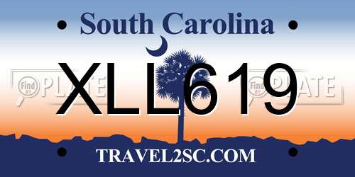 XLL619 South Carolina License Plate