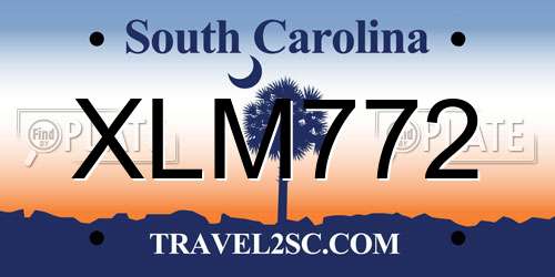XLM772 South Carolina License Plate