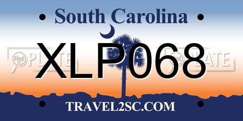 XLP068 South Carolina License Plate