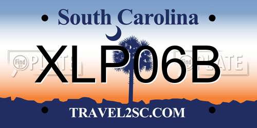 XLP06B South Carolina License Plate