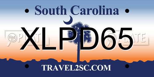 XLPD65 South Carolina License Plate
