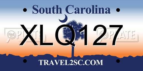 XLQ127 South Carolina License Plate