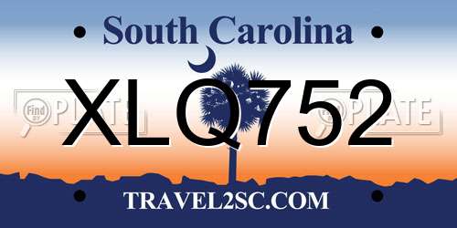 XLQ752 South Carolina License Plate