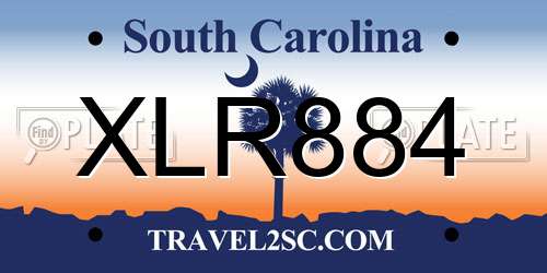 XLR884 South Carolina License Plate