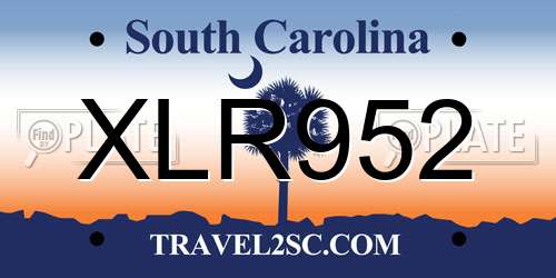 XLR952 South Carolina License Plate