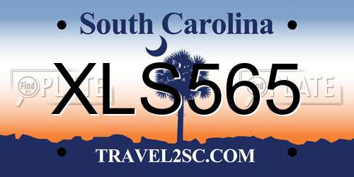 XLS565 South Carolina License Plate