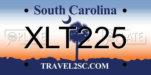 XLT225 South Carolina License Plate
