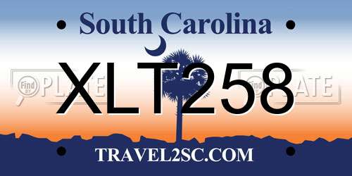 XLT258 South Carolina License Plate