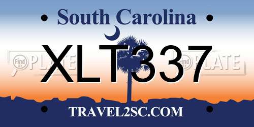 XLT337 South Carolina License Plate