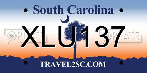 XLU137 South Carolina License Plate