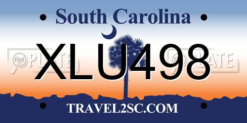 XLU498 South Carolina License Plate