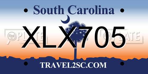 XLX705 South Carolina License Plate