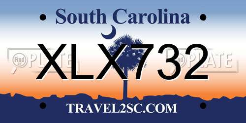 XLX732 South Carolina License Plate
