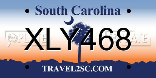 XLY468 South Carolina License Plate