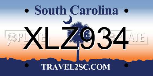 XLZ934 South Carolina License Plate
