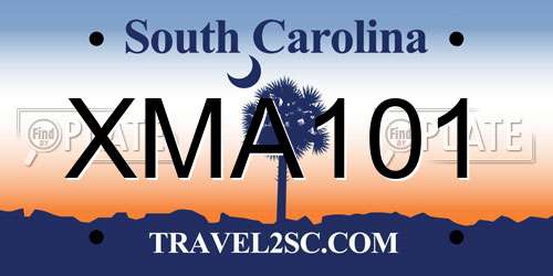XMA101 South Carolina License Plate